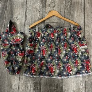 Handmade Apron & Bag Storage, Plus Size, Pockets, Tie Back, USA Print, Retro MCM